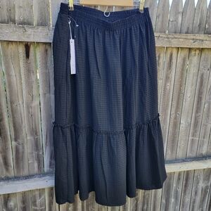 Jane and Delancey 3x Maxi Skirt Black Textured Boho Whimsygoth Fairycore